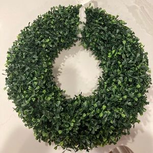 Boxwood wreath — all year, inside or outside